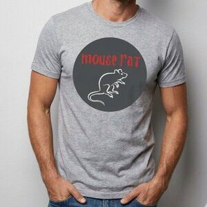 Parks and Recreation Grey Andy Dwyer Mouse Rat Men’s Graphic T-Shirt Size Small